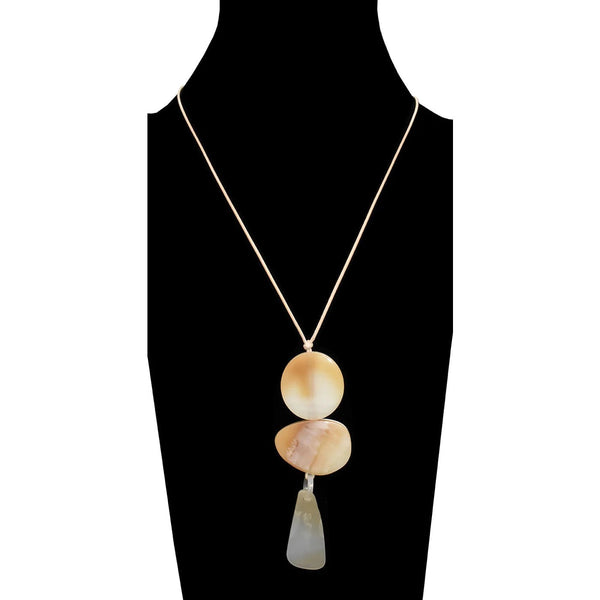 3 Shape Resin Pendant Long Necklace - Lady of the Lake