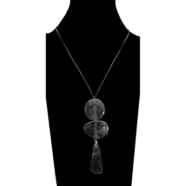 3 Shape Resin Pendant Long Necklace - Lady of the Lake