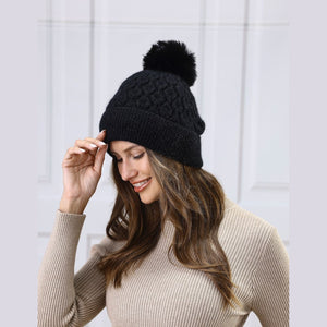 Angora Blend Touque With Pom Pom