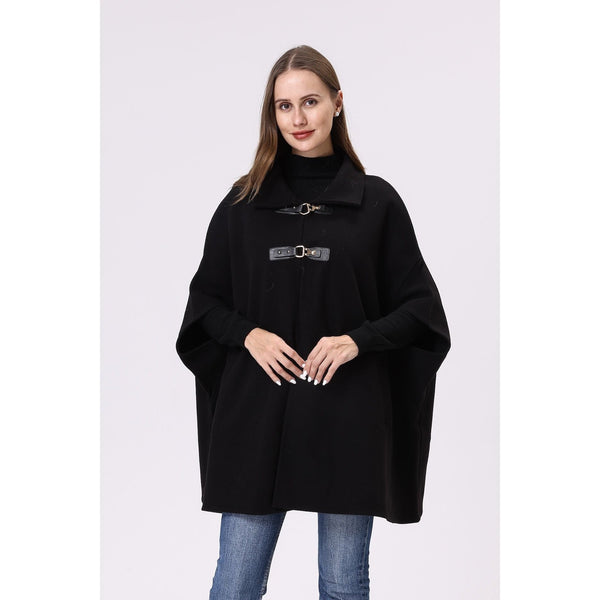 Cape With Flared Sleeve & Buckle Closure