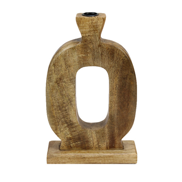 Wooden Oval Taper Candle Holder