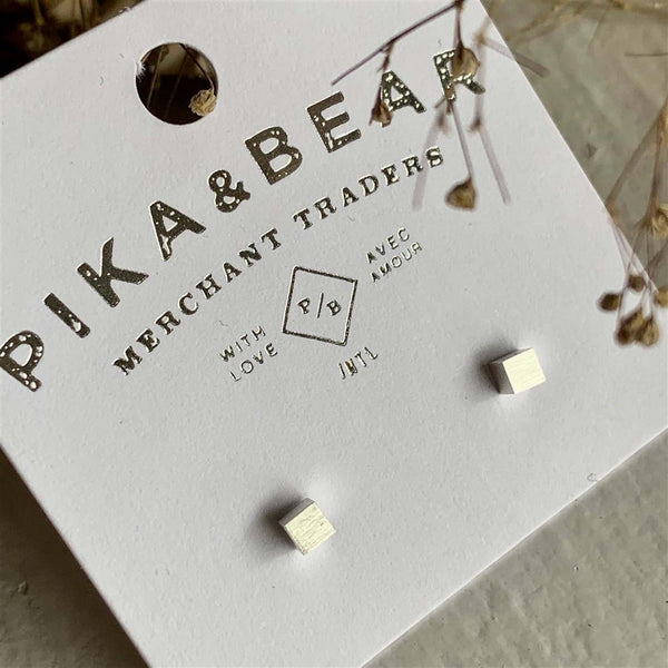 6 Minimalist Cube Stud Earrings - Lady of the Lake