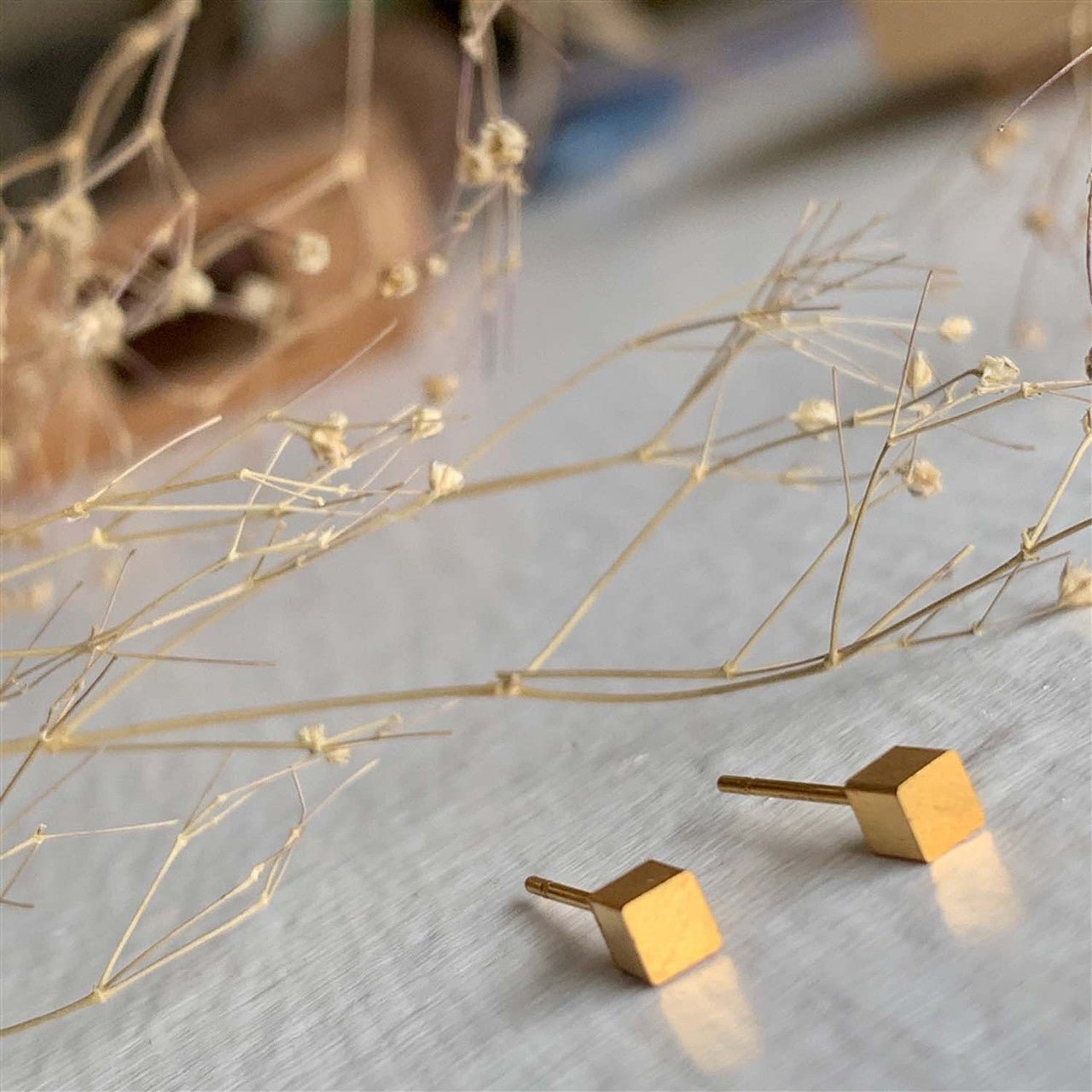 6 Minimalist Cube Stud Earrings - Lady of the Lake