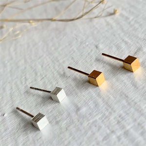 6 Minimalist Cube Stud Earrings - Lady of the Lake