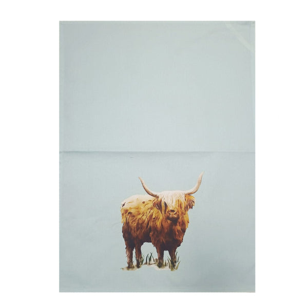 Standing Highland Cow Tea Towel