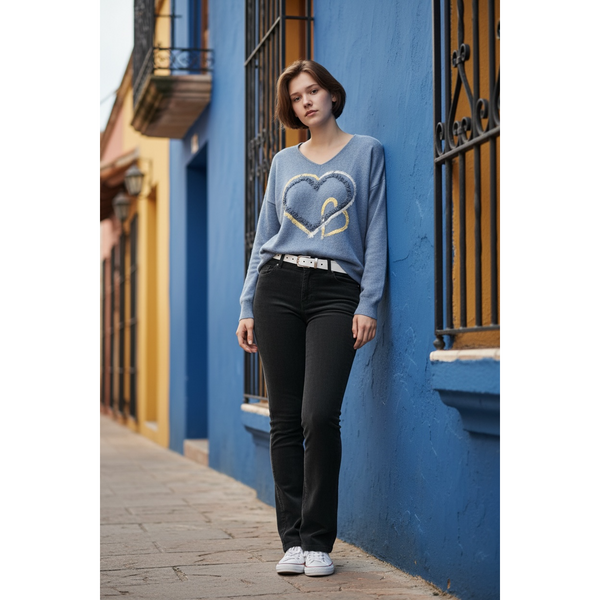 Angela Double Heart Sweater
