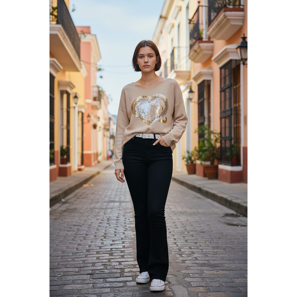 Angela Double Heart Sweater