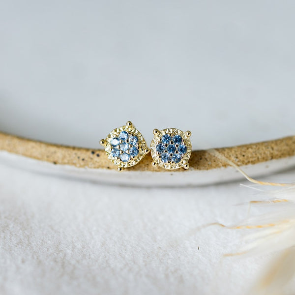 Bedazzle Stud Earrings - Sky Blue