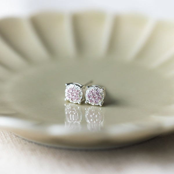 Bedazzle Stud Earrings - Pink