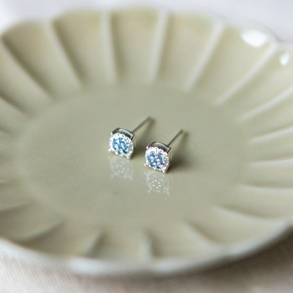 Bedazzle Stud Earrings - Sky Blue