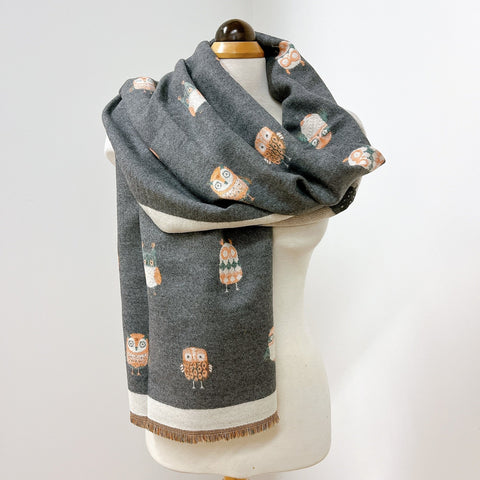 Winter Scarf - Friendly Owls