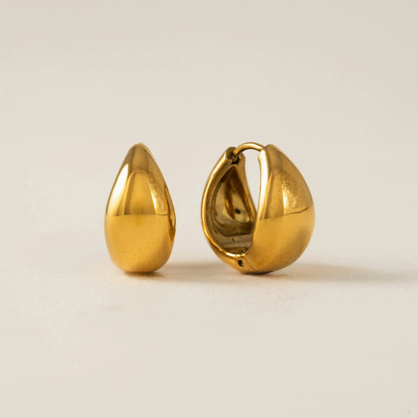 Oval Puff Hoop Waterproof Earrings