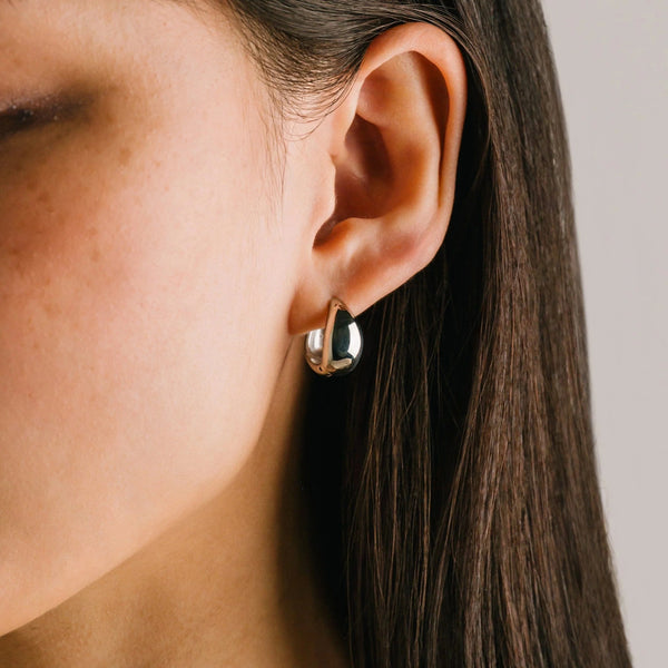 Oval Puff Hoop Waterproof Earrings