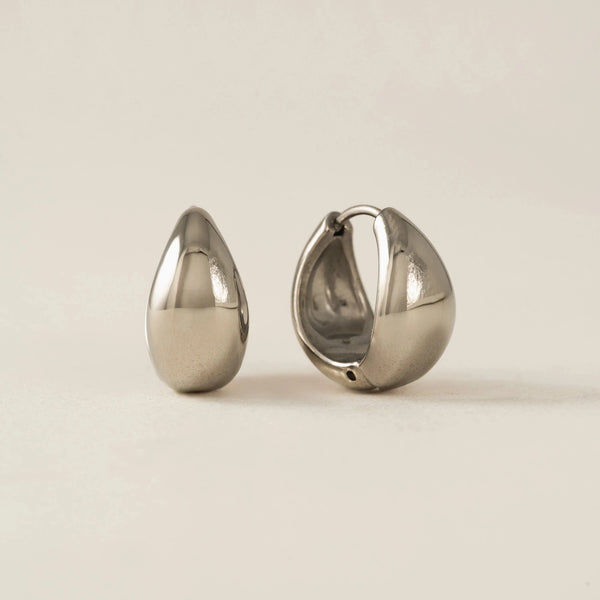 Oval Puff Hoop Waterproof Earrings