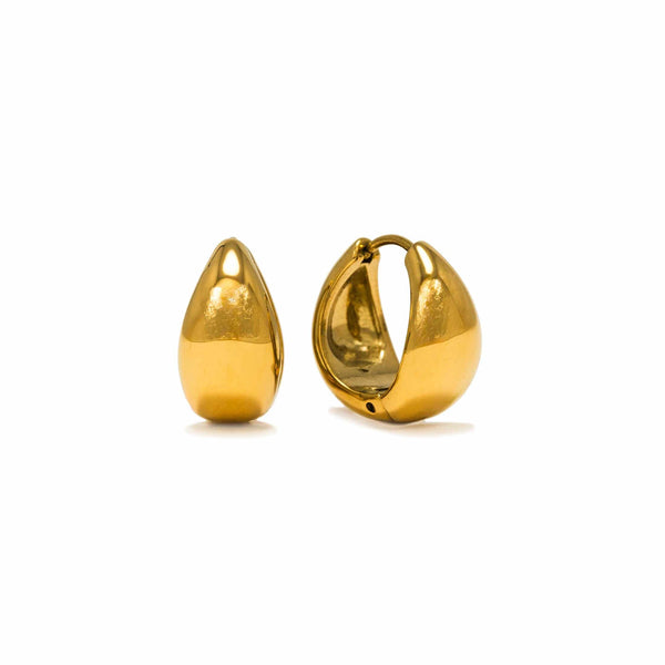 Oval Puff Hoop Waterproof Earrings