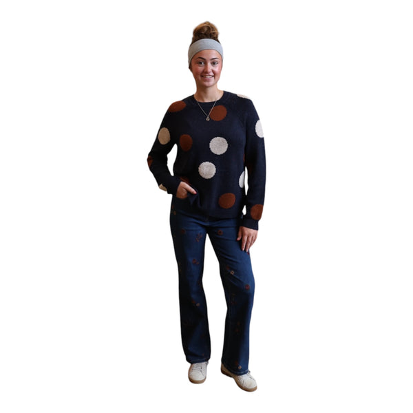 Harlow Raglan Sweater With Placed Jacquard