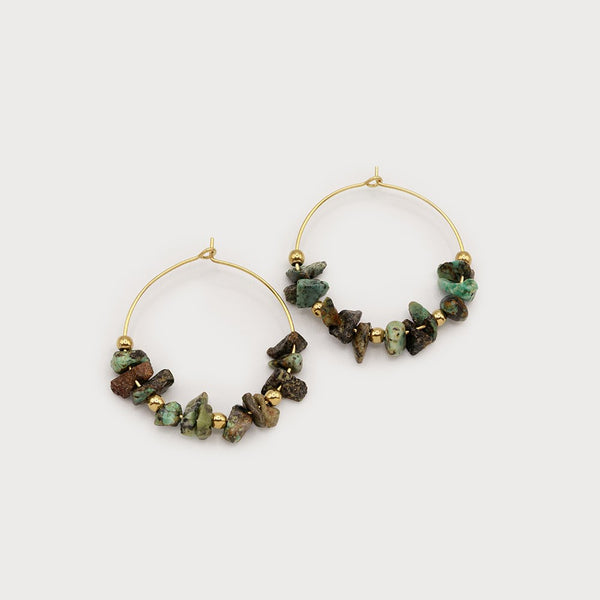 Denisa Hoop & Bead Earrings