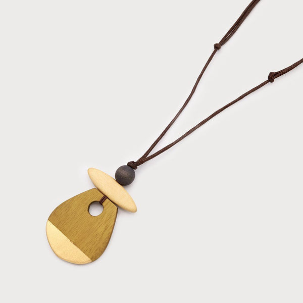 Abstract Wood Pieces Necklace - Lady of the Lake