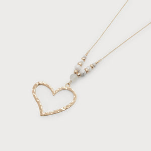 Admire Hammered Metal Heart Pendant Necklace