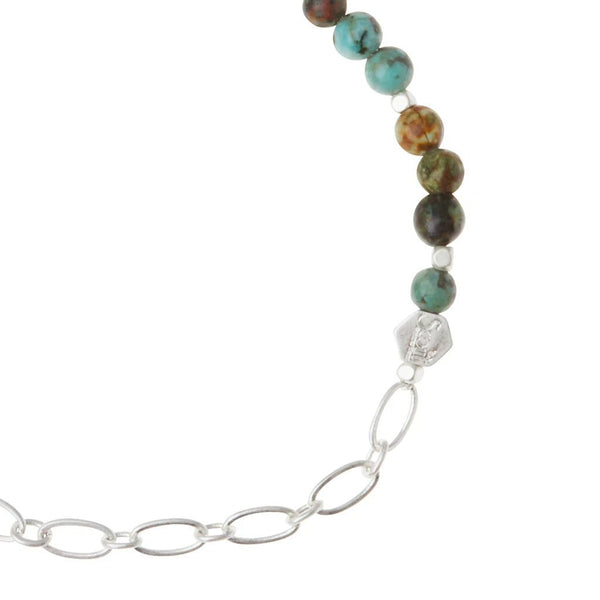 African Turquoise - Stone Of Transformation - Mini Stone With Chain Stacking Bracelet