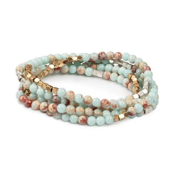 Agalmatolite - Stone of Creativity - Wrap Bracelet / Necklace - Lady of the Lake