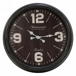 Aged Black Edge Wall Clock