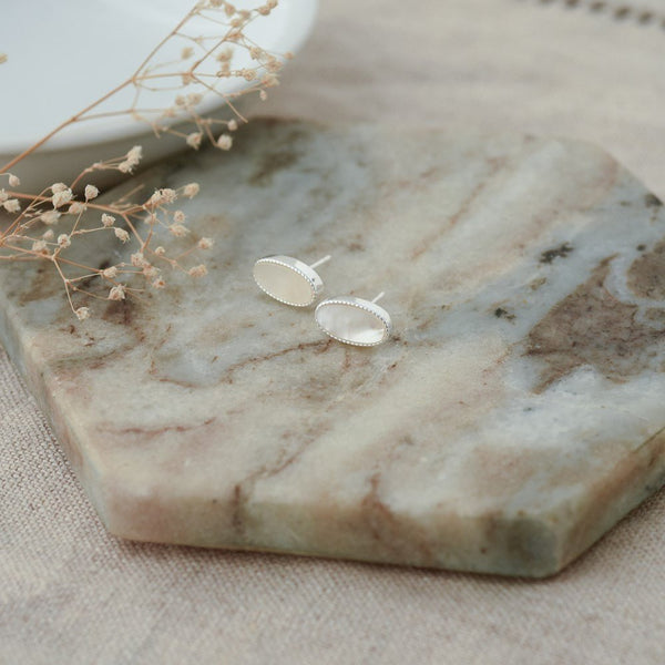 Agnes Mother Of Pearl Stud Earrings