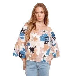 Alaina 3/4 Sleeve Off - Shoulder Blouse - Lady of the Lake