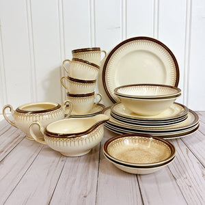 Alfred Meakin - Royal Wembley Burgundy China - Set of 23