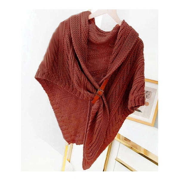 Aluma Knit Cape With Buckle