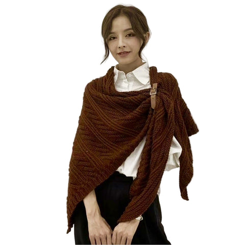 Aluma Knit Cape With Buckle - Lady of the Lake