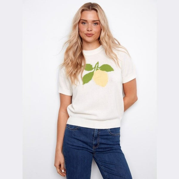 Amari Short Sleeve Cotton Knit Top - Lady of the Lake