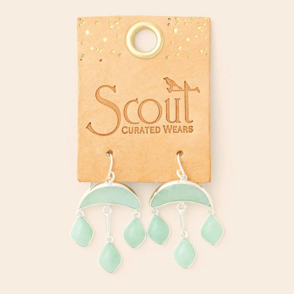 Amazonite - Stone Crescent Drop Earring - Lady of the Lake