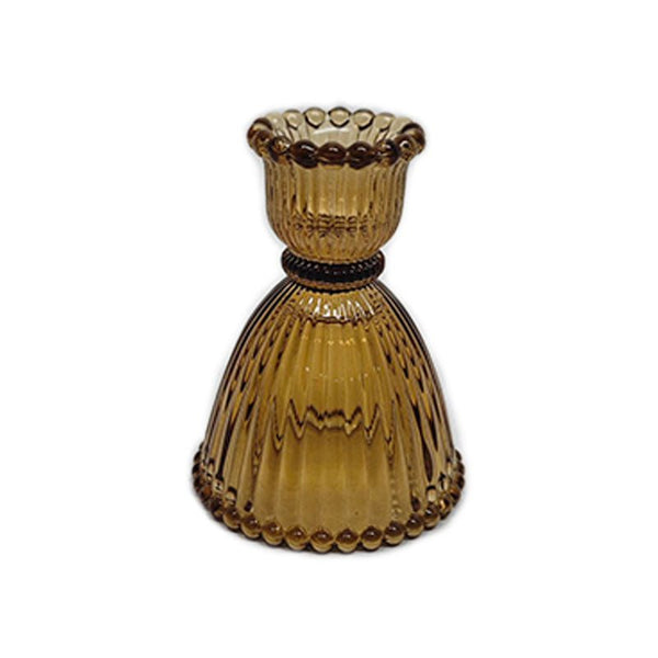 Amber Glass Taper Candle Holder - Lady of the Lake