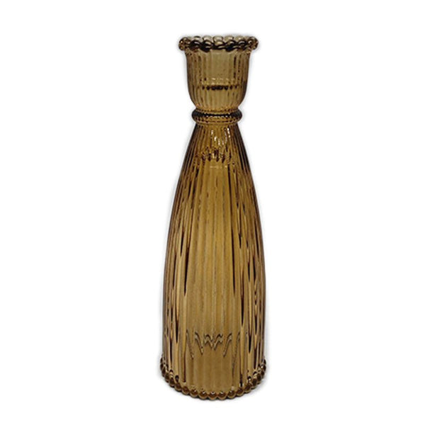 Amber Glass Taper Candle Holder - Lady of the Lake