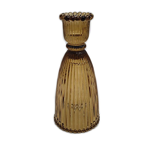 Amber Glass Taper Candle Holder - Lady of the Lake