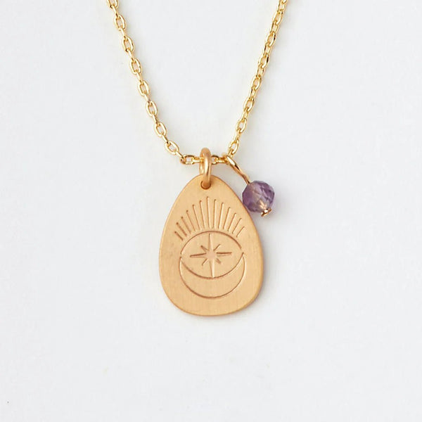 Amethyst - Stone Of Protection - Stone Intention Charm Necklace