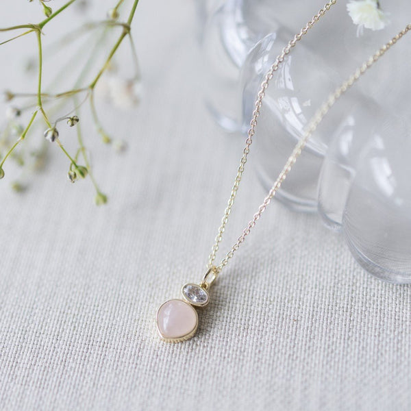 Anastasia Necklace With Rose Quartz - Lady of the Lake