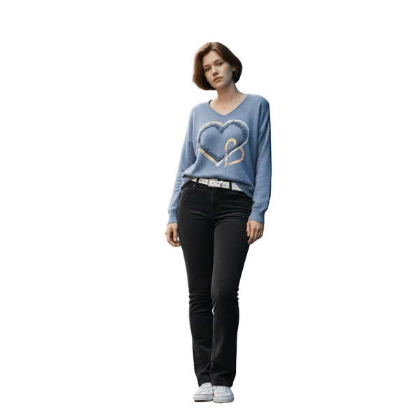Angela Double Heart Sweater - Lady of the Lake