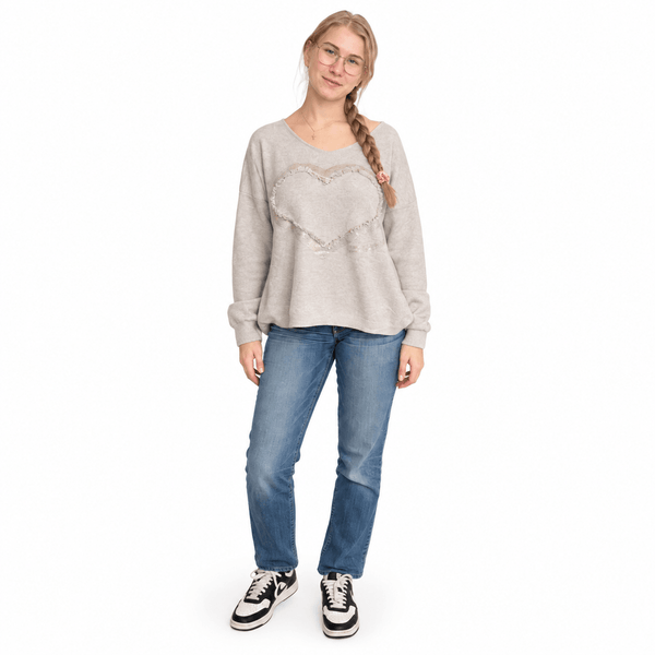 Angela Double Heart Sweater