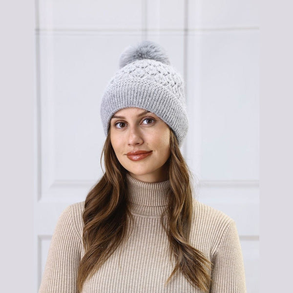 Angora Blend Touque With Pom Pom