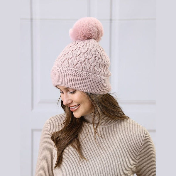 Angora Blend Touque With Pom Pom