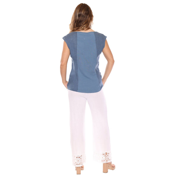 Anne Linen Tank With Ribbing - Lady of the Lake