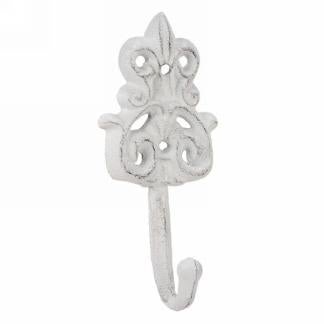 Antique White Metal Ornate Wall Hook