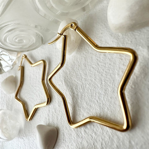 Arcalis Star Shaped Hoop Earrings - Lady of the Lake
