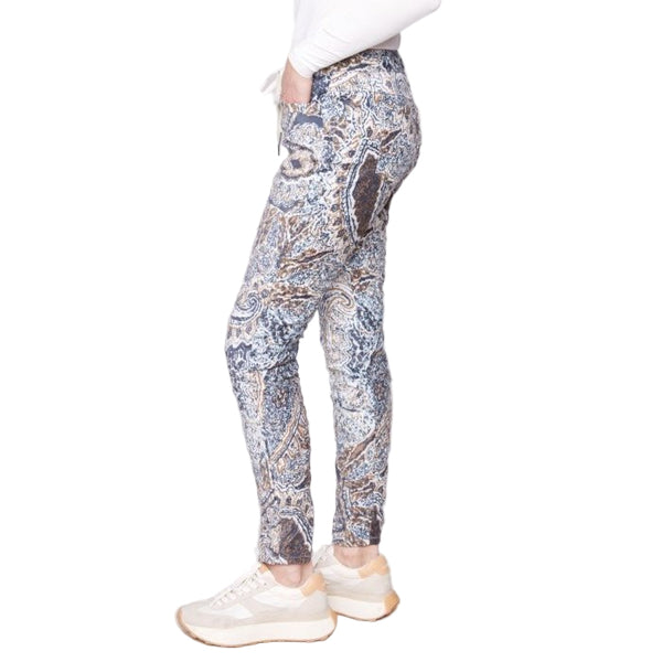Aria Printed Crinkle Suede Jogger Pants - Lady of the Lake