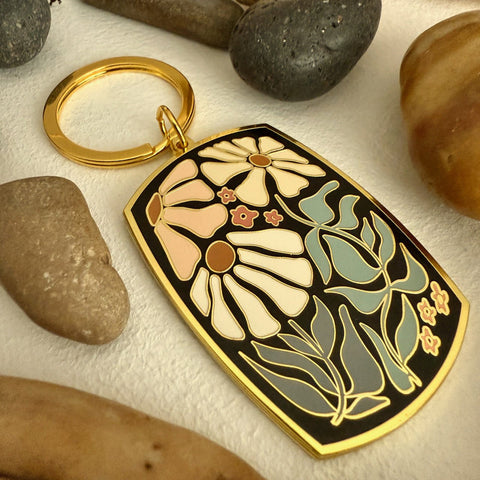 Astrid Floral Enamel Keychain - Lady of the Lake