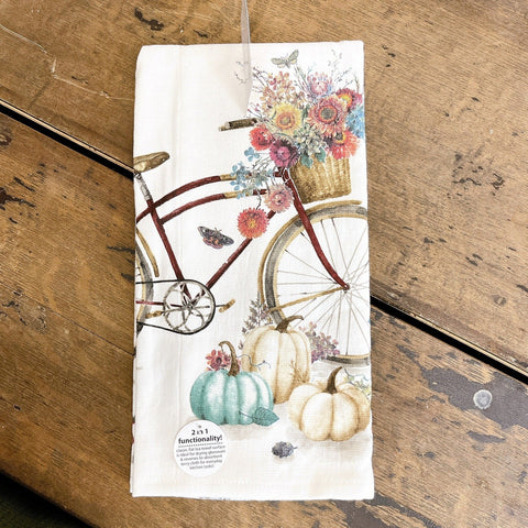 Autumnal Bicycle Tea Towel