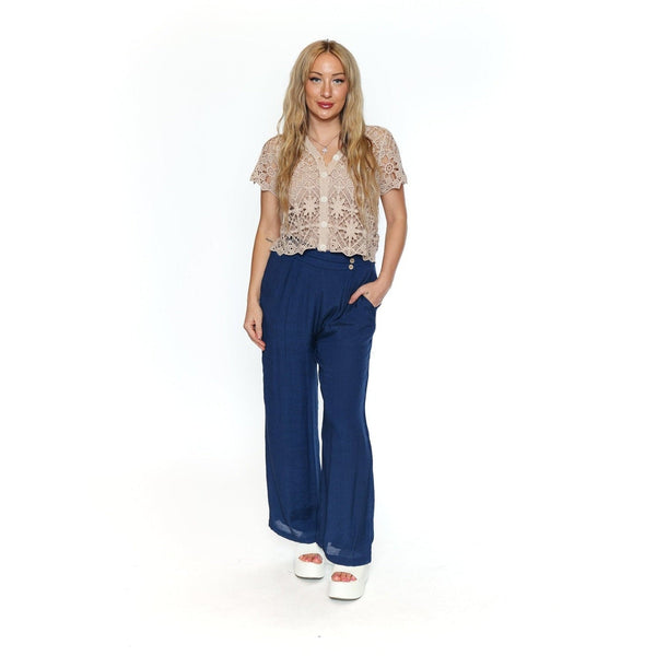 Ava Short Sleeved Embroidered Button Up Cardigan - Lady of the Lake