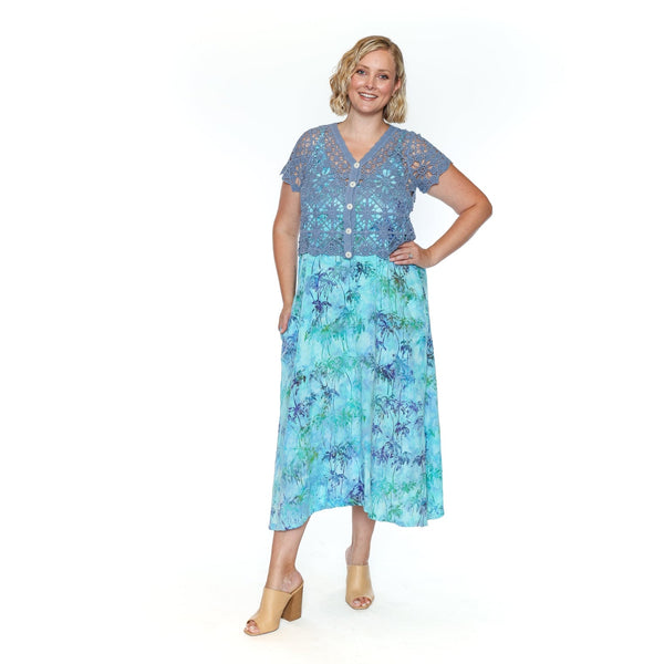 Ava Short Sleeved Embroidered Button Up Cardigan - Lady of the Lake